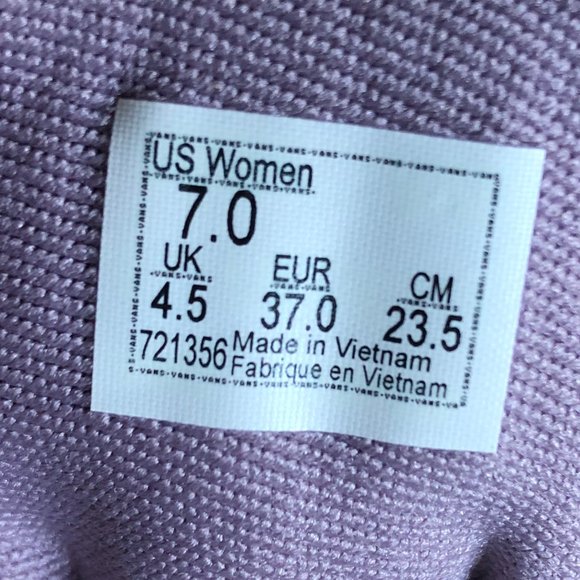 VANS Doheny Off The Wall Sneakers Purple+Wht Sz 7 - Picture 9 of 10